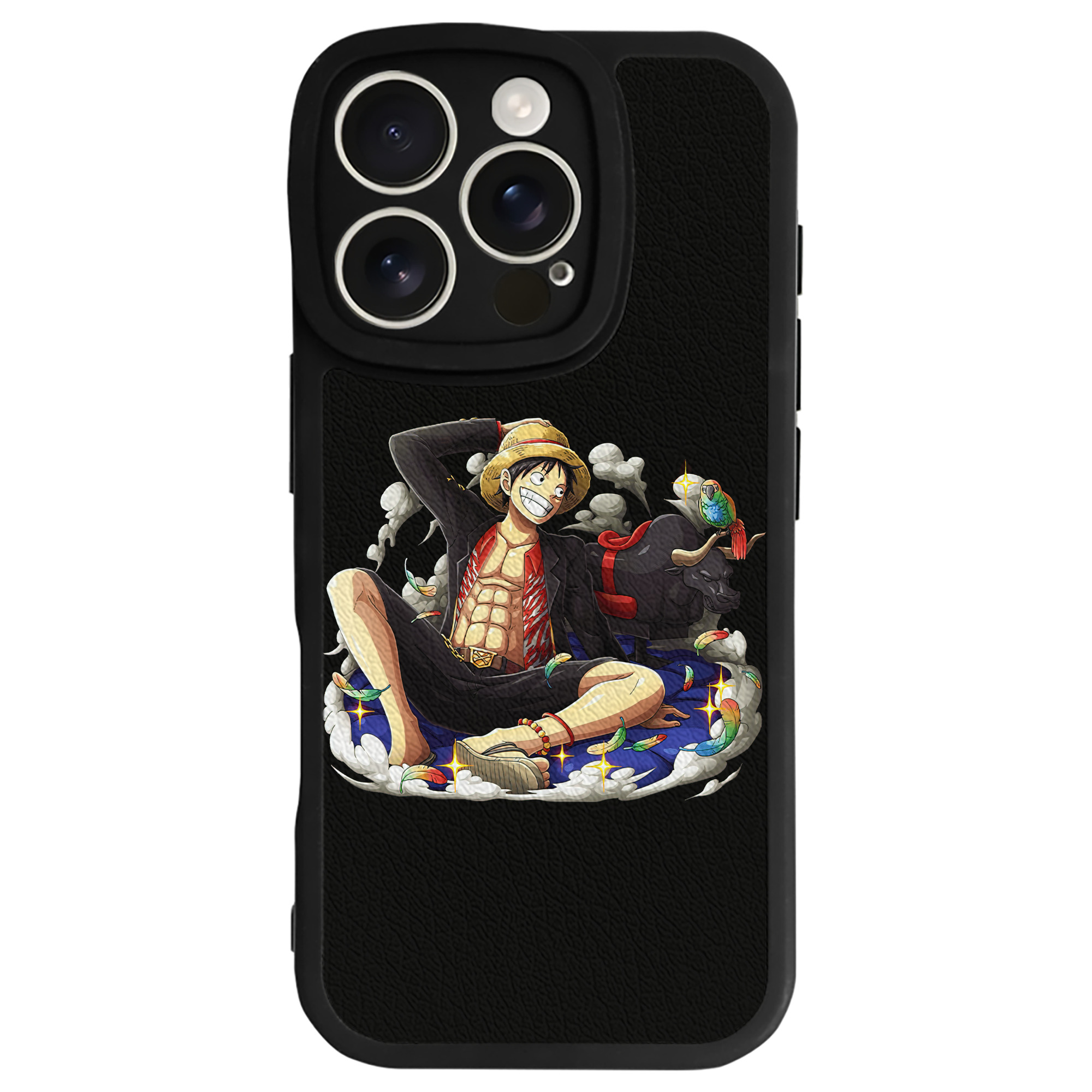 （画像用） ワンピース モンキー・D・ルフィ ONE PIECE Monkey D. Luffy 【iPhone 16シリーズ対応】シリコンスマホケース（レザー調） 材質：シリコン